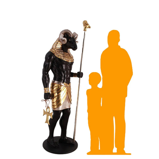 Egyptian Khnum Life Size Statue E0105S-AFK6SB-H