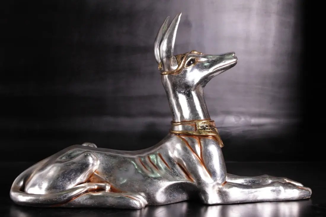 Egyptian Dog Jackal God Statue E0032-AFPHH-H