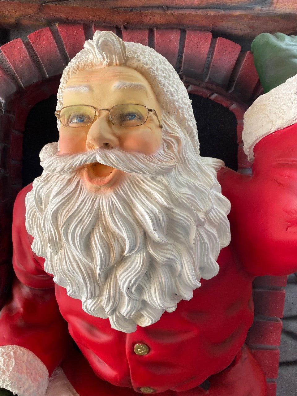 Santa Climbing Chimney Statue