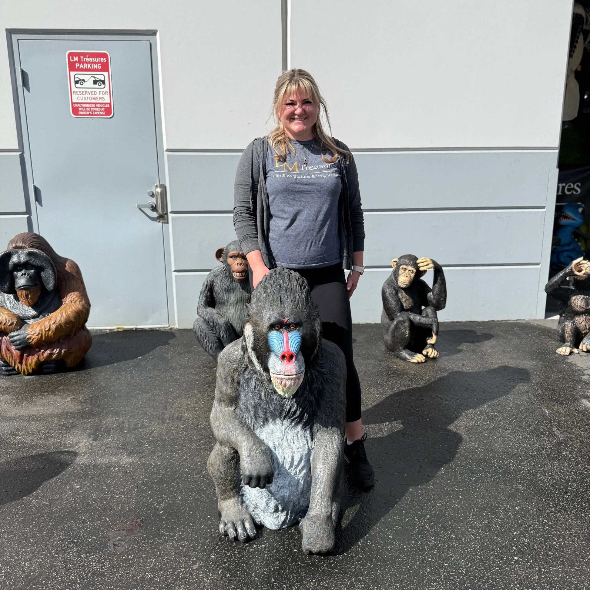 Mandrill Monkey Statue A0418-140094-H