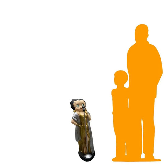 Small Betty Boop Singer in Gold Statue BB057-BB1504-A
