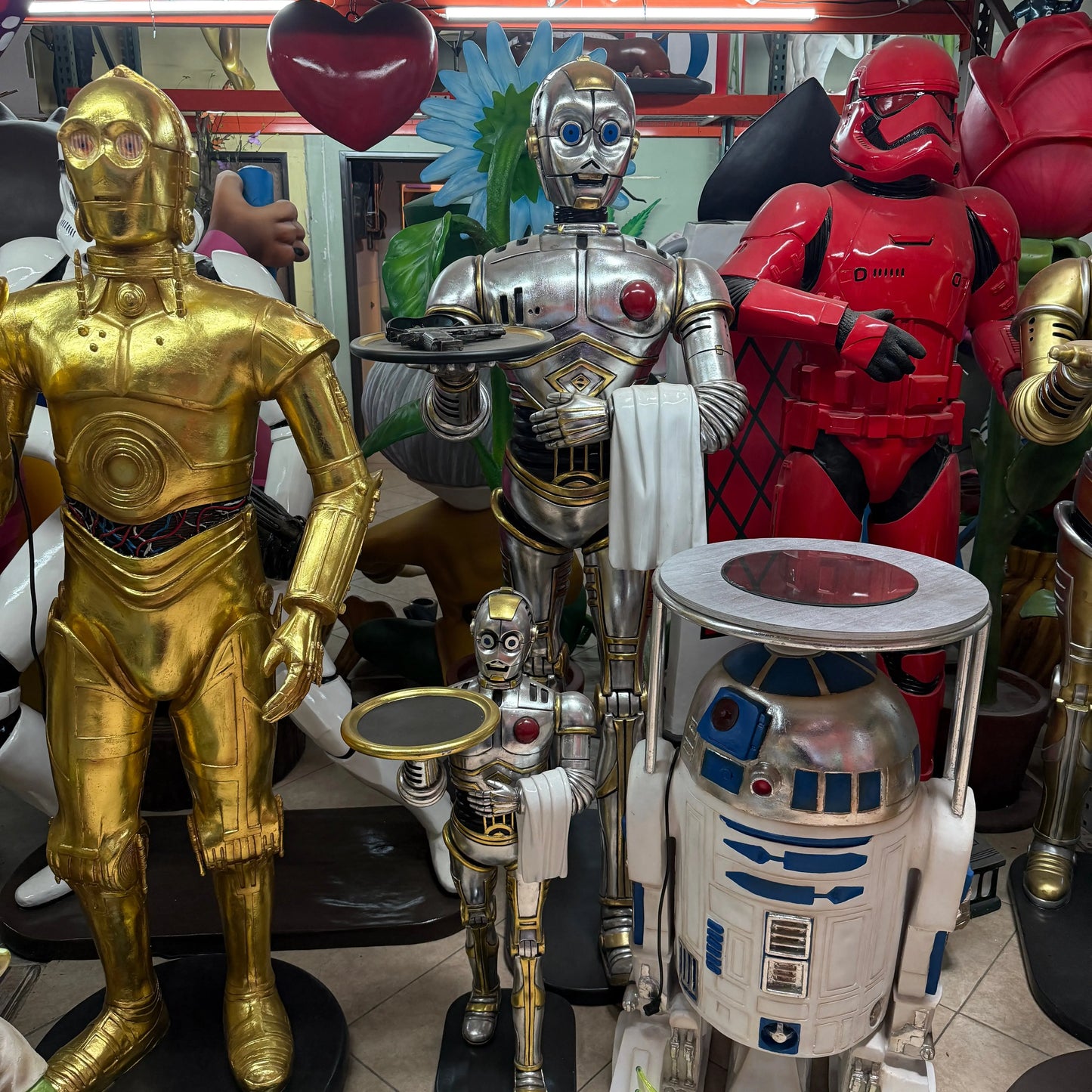 Silver Android Robot Butler Statue LS080-060707-H