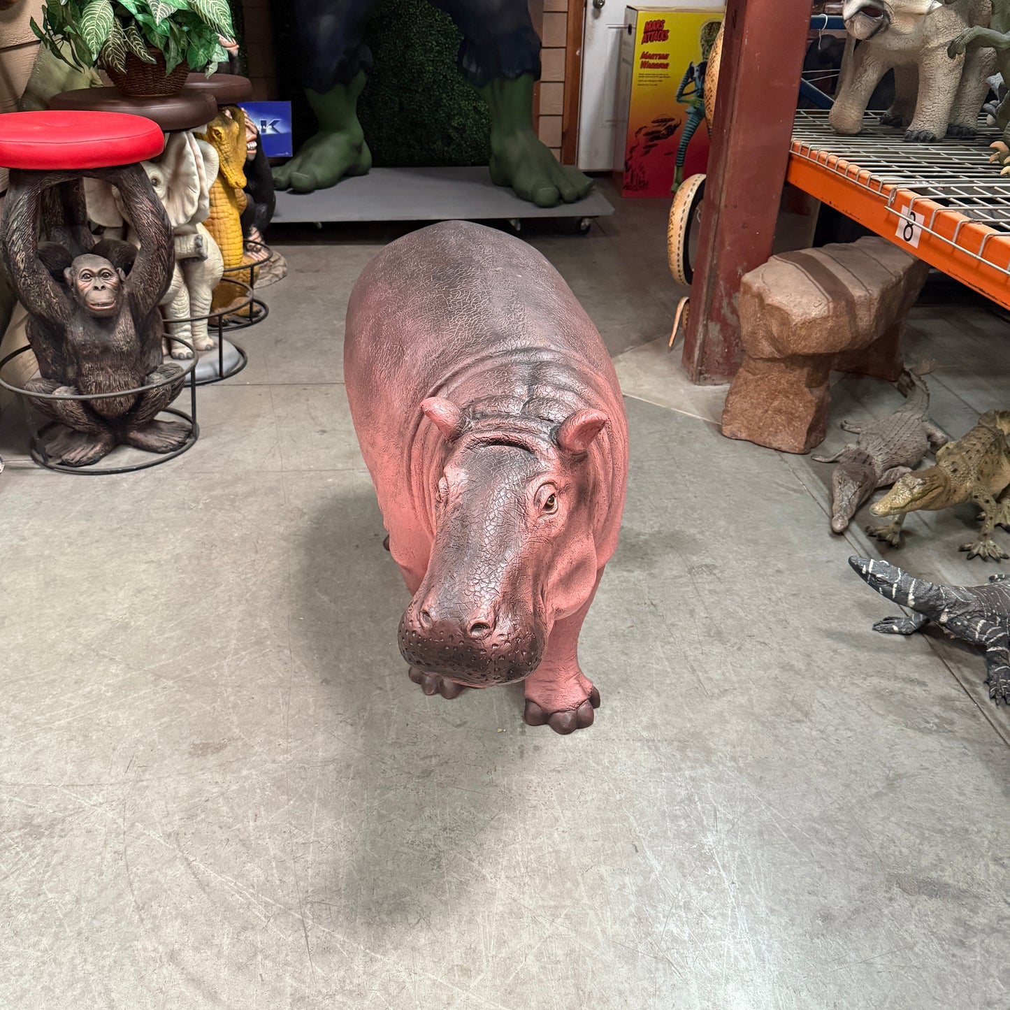 Light Baby Hippo Statue