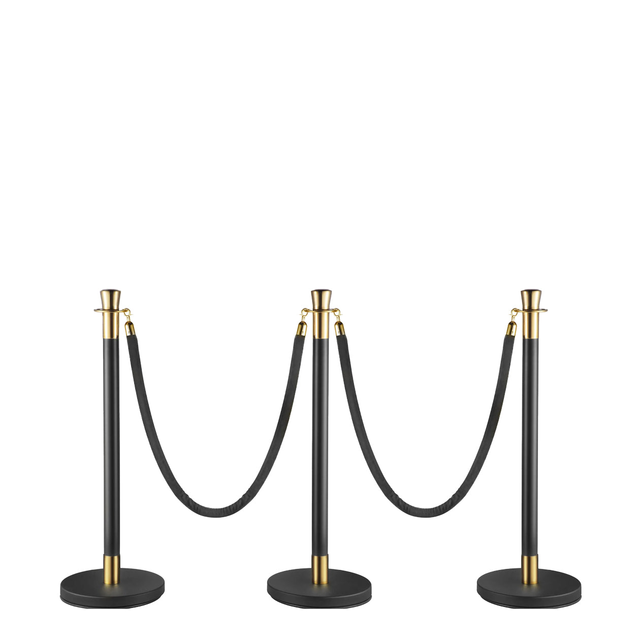 Black Stanchions with Black Ropes