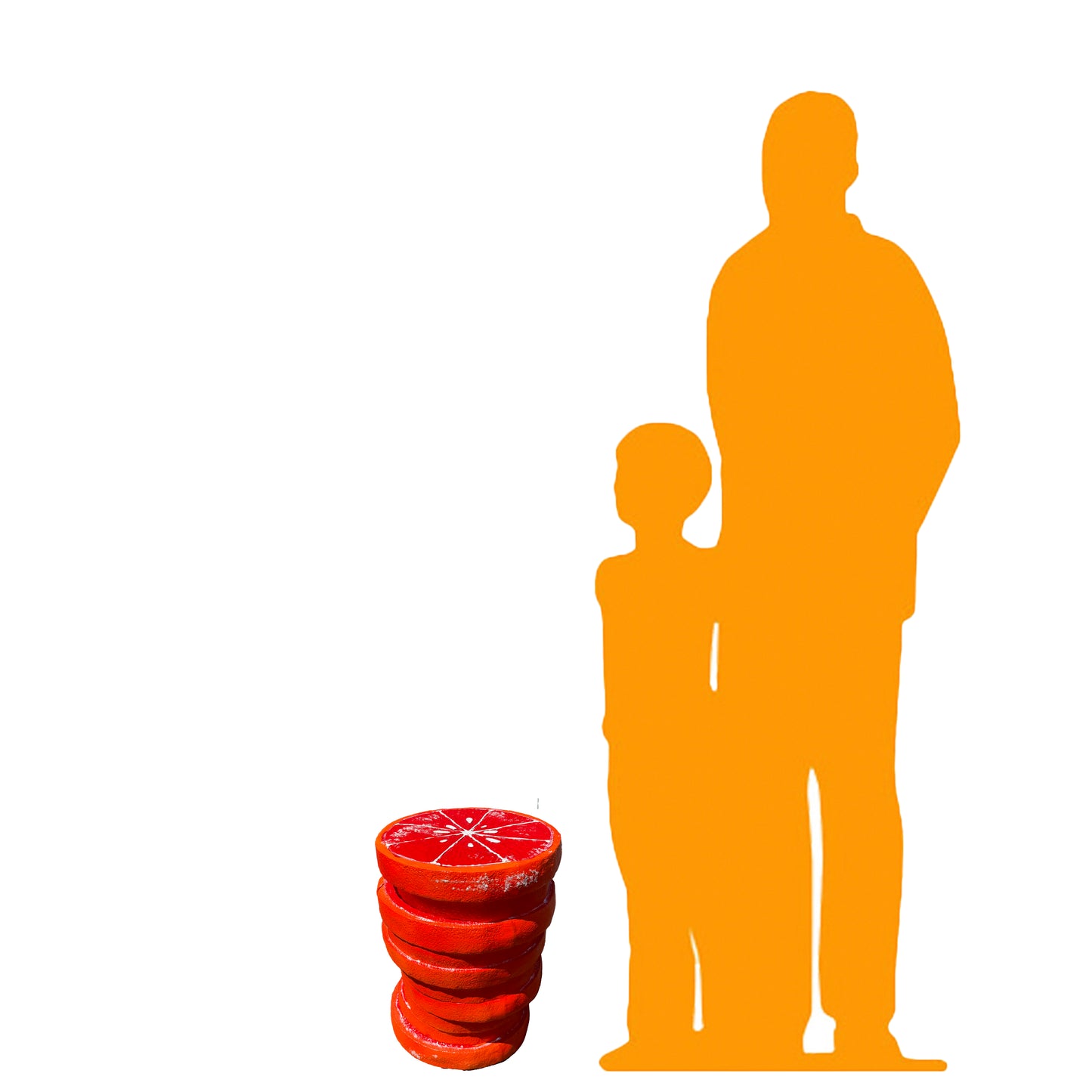 Blood Orange Slices Fruit Table Stool Statue