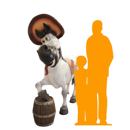 Comic Drunken Horse Statue A0634-C024-PT