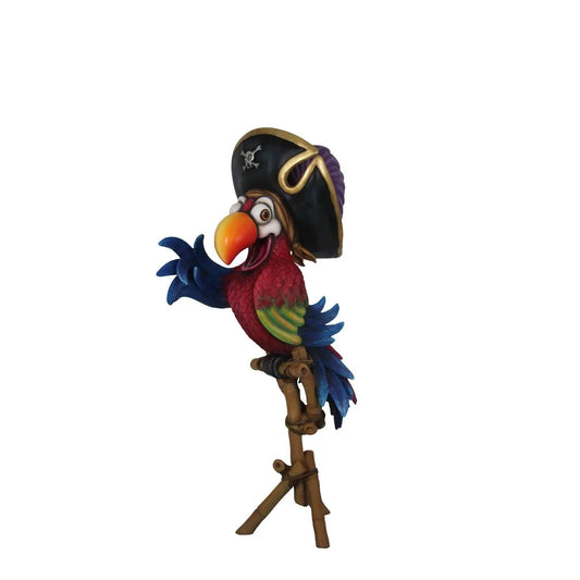 Comic Pirate Parrot Statue On Stand - LM Treasures Prop Rentals