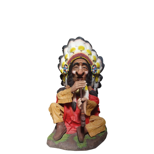 Indian Chief Smoking Statue - LM Treasures Prop Rentals