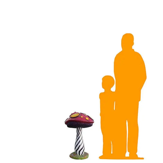 Small Striped Mushroom Statue M0197-C389-PT