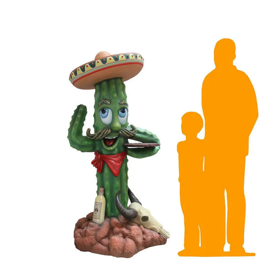 Mustached Cactus Statue LS254-C025-PT