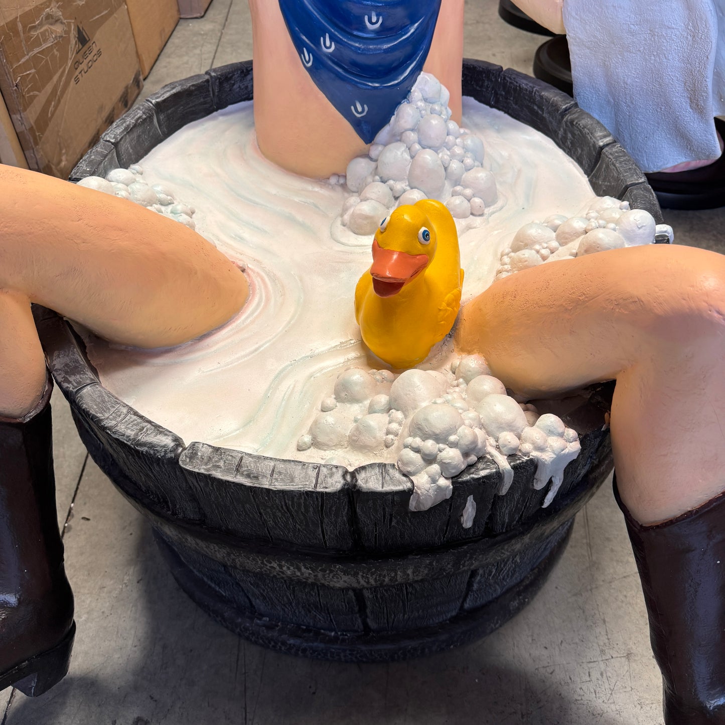 Bathing Cowboy Life Size Statue