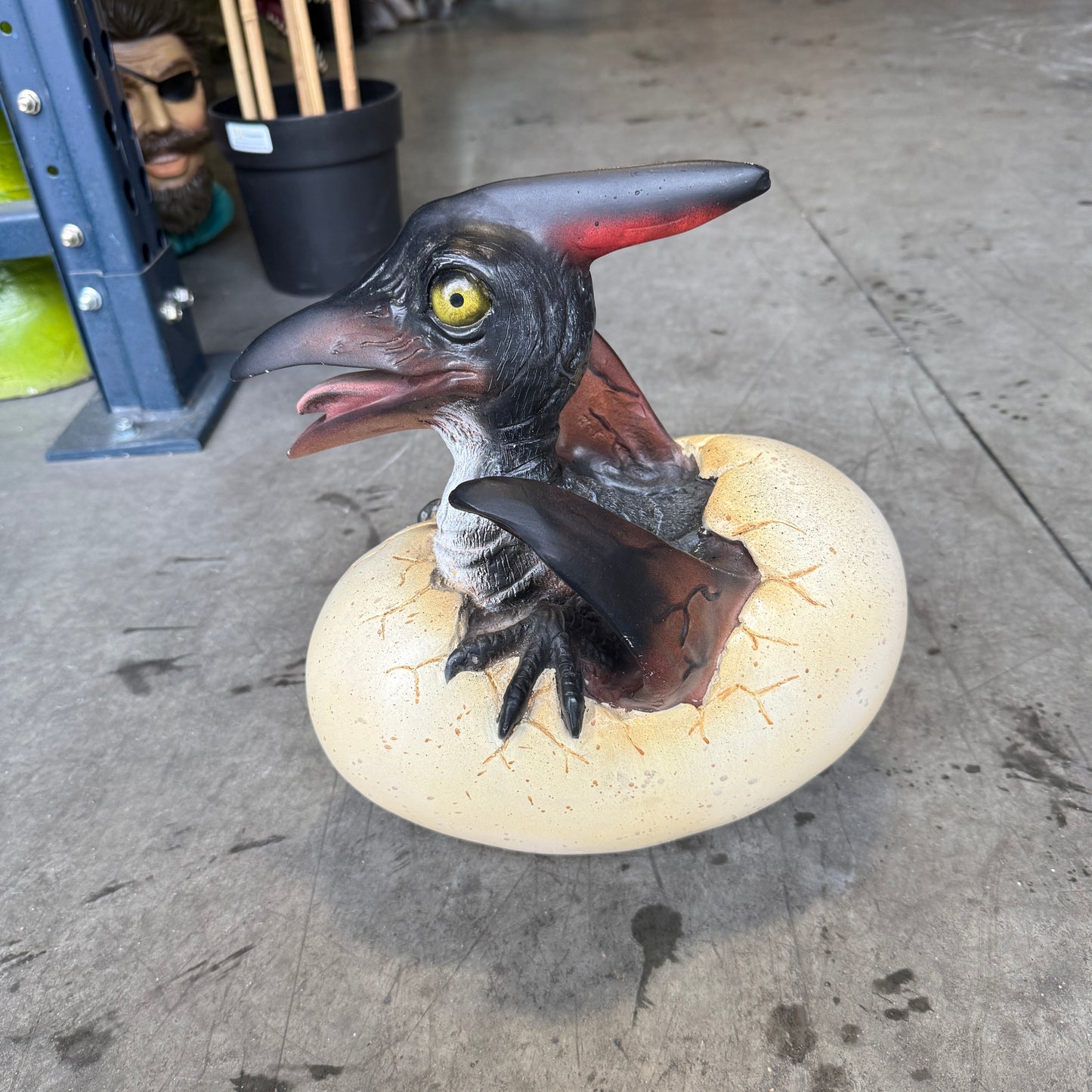 Hatching Pteranodon Dinosaur Egg Statue