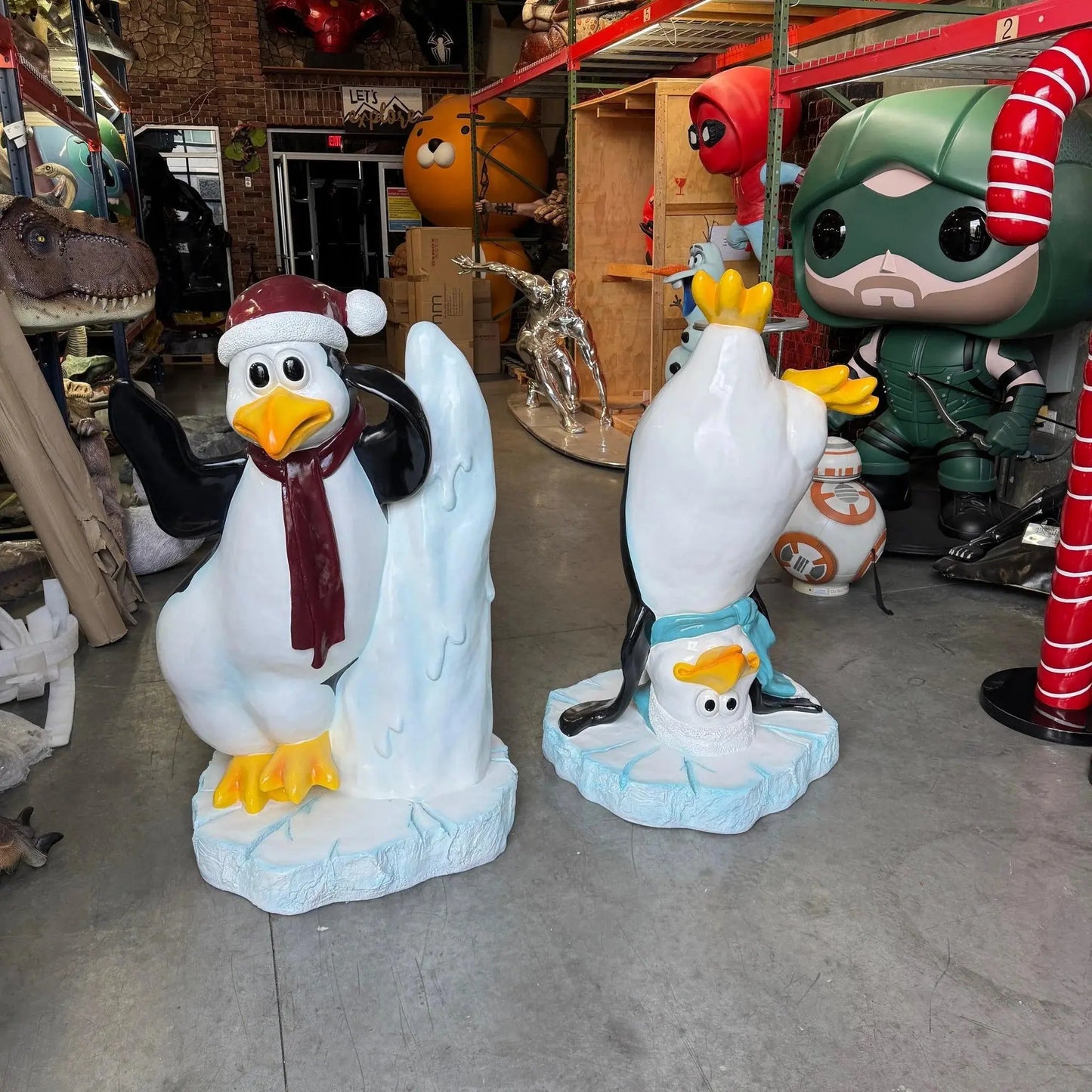 Comic Penguin Upside Down Statue S0270-C211-PT