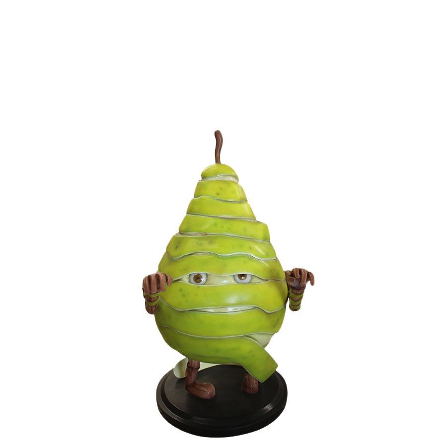 Mummy Pear Spooky Fruit Statue