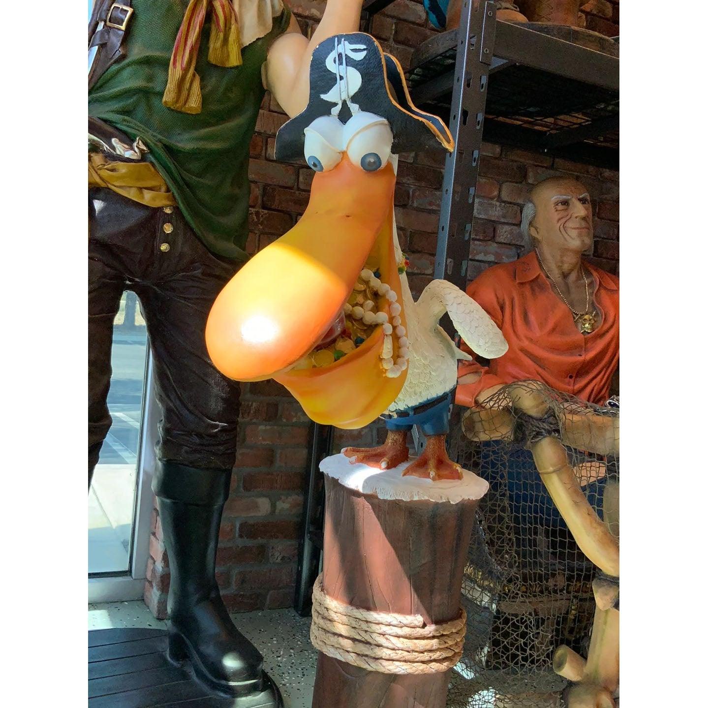 Comic Pelican Pirate Over Sized Statue