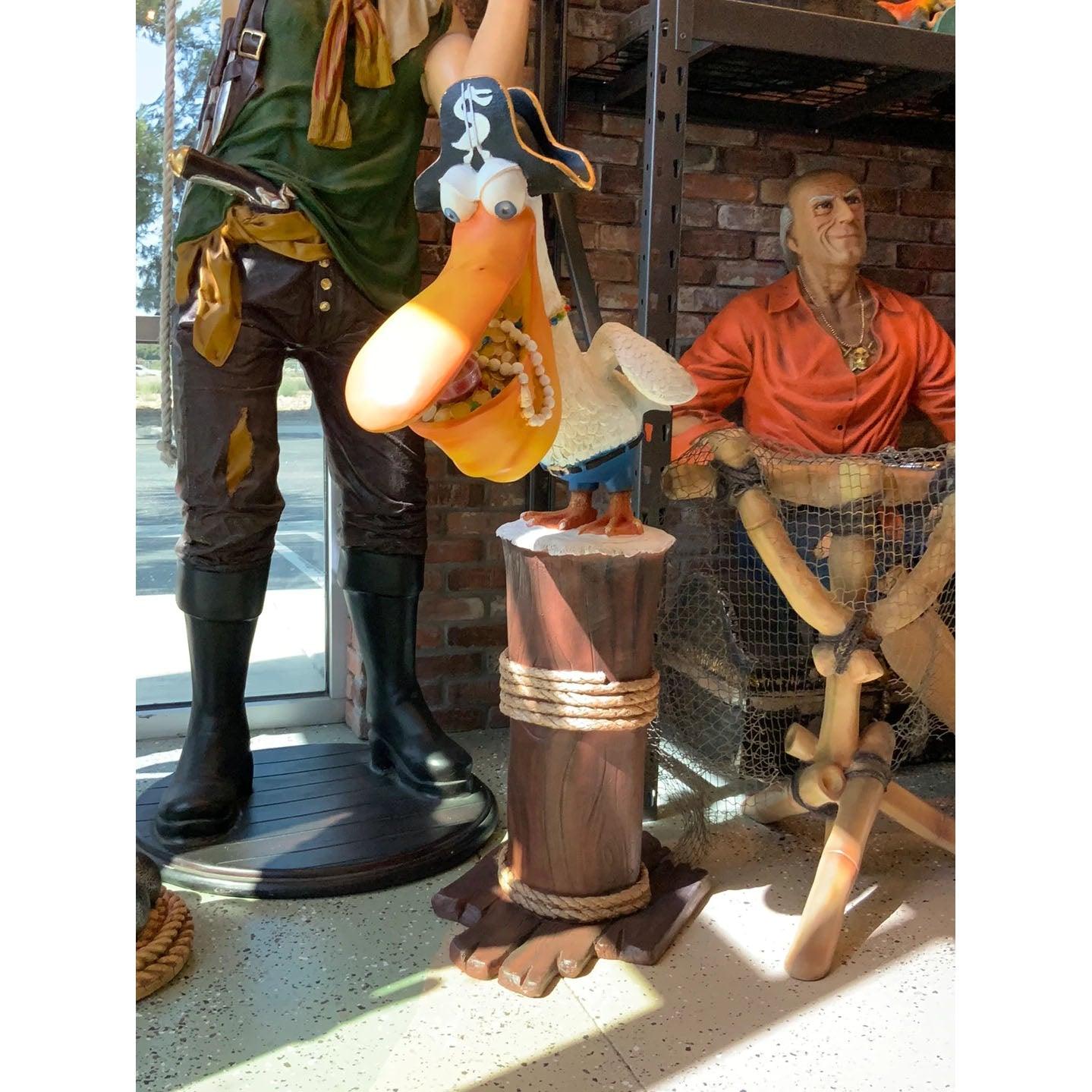 Comic Pelican Pirate Over Sized Statue