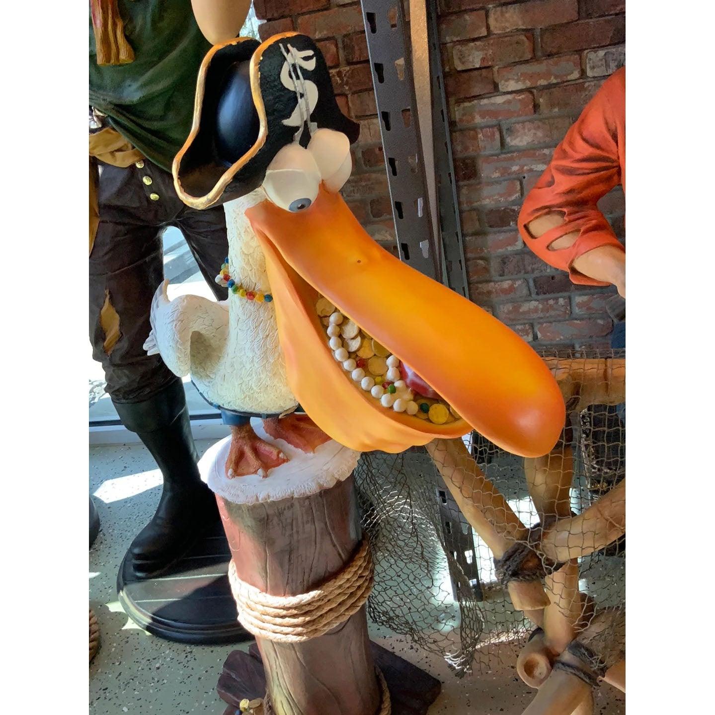 Comic Pelican Pirate Over Sized Statue