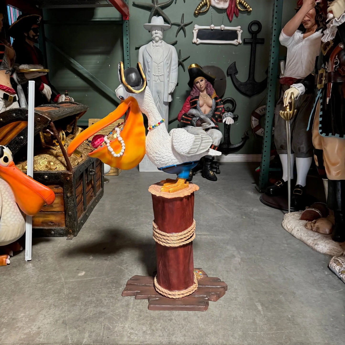 Comic Pelican Pirate Over Sized Statue A0815-C359-PT