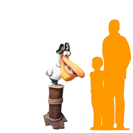 Comic Pelican Pirate Over Sized Statue