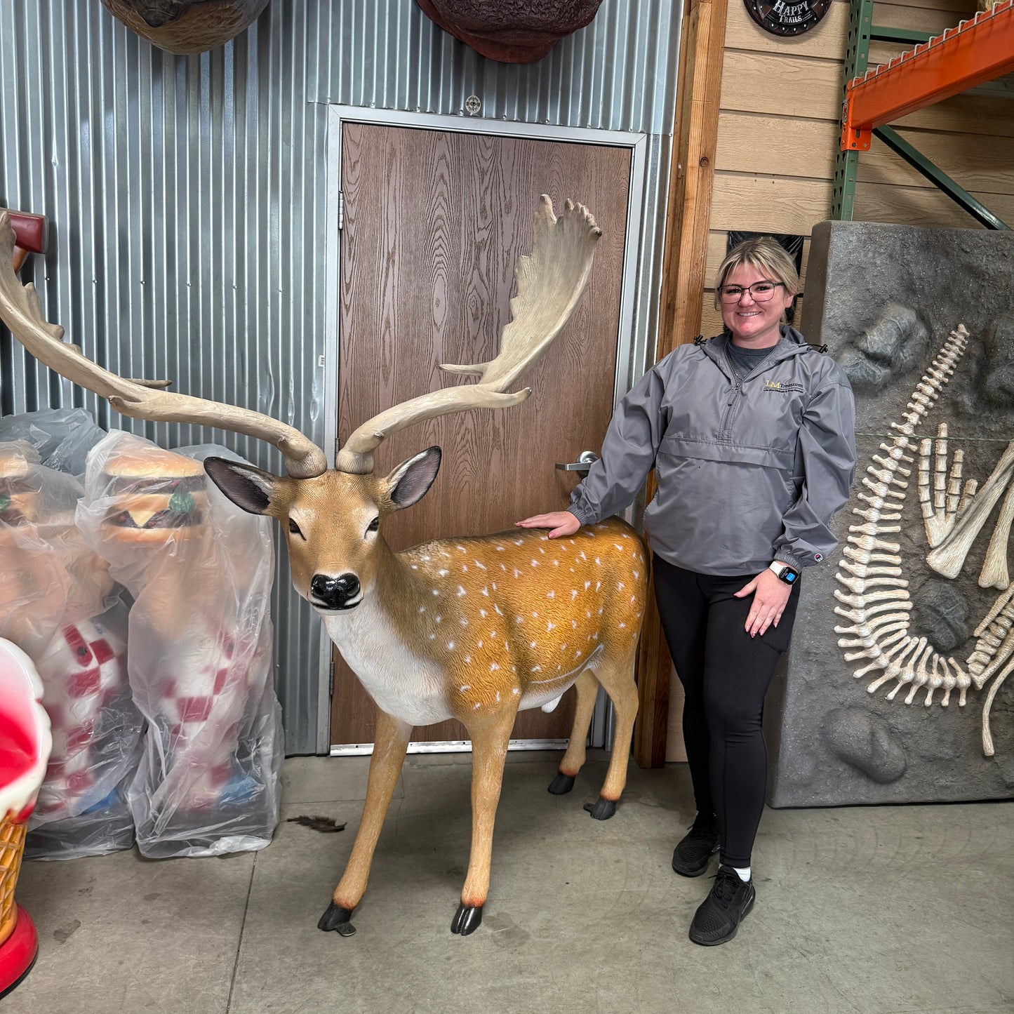 Deer Fallow Buck Life Size Statue