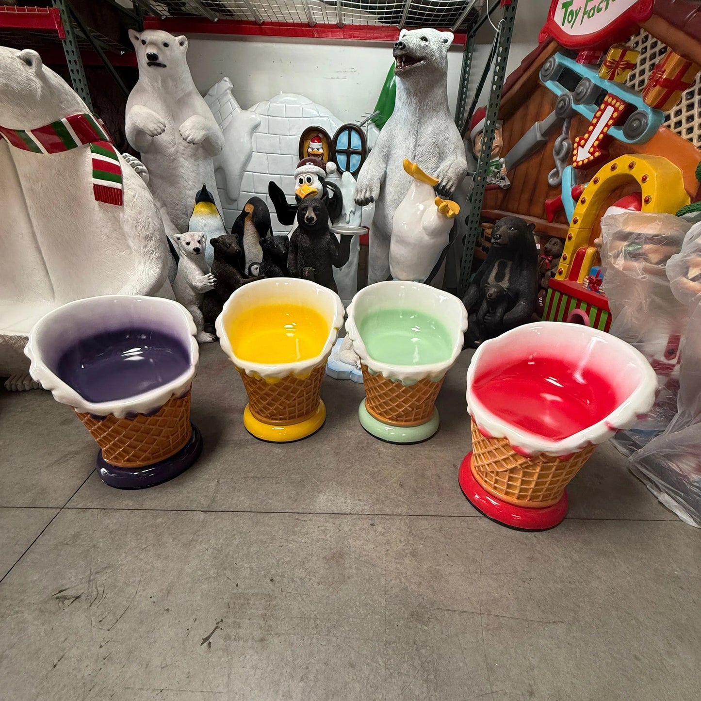 Purple Ice Cream Chair Statue R0200-130020-H