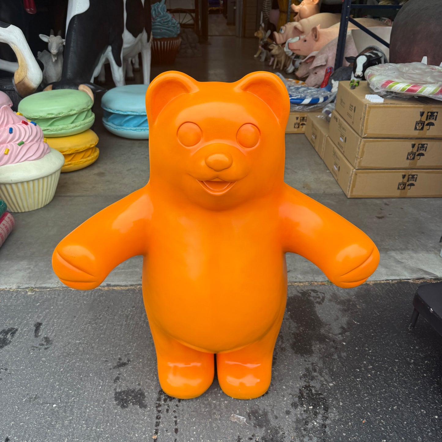 Large Orange Gummy Bear Statue