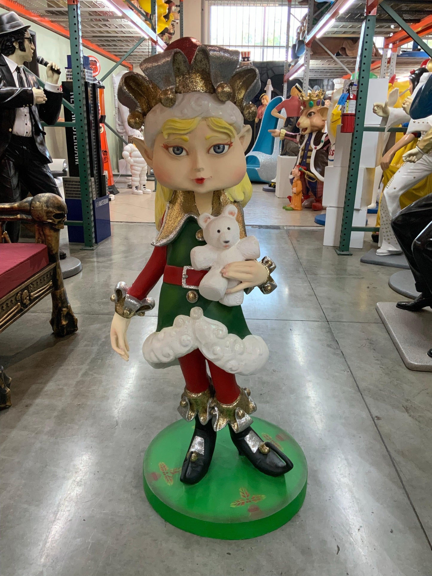 Christmas Elf Girl Statue