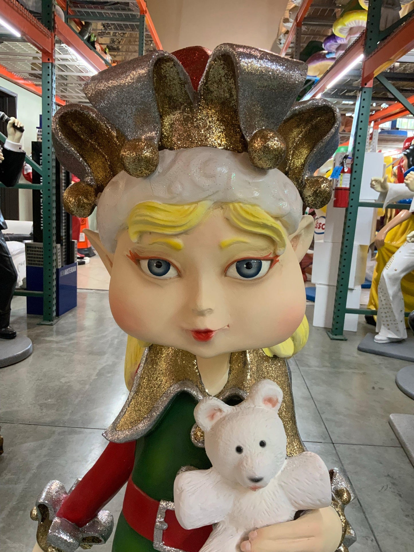 Christmas Elf Girl Statue