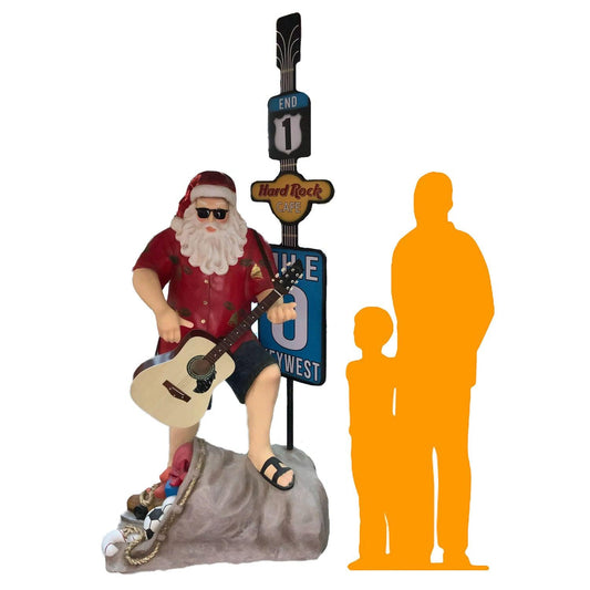Rock N Roll Santa Claus Statue