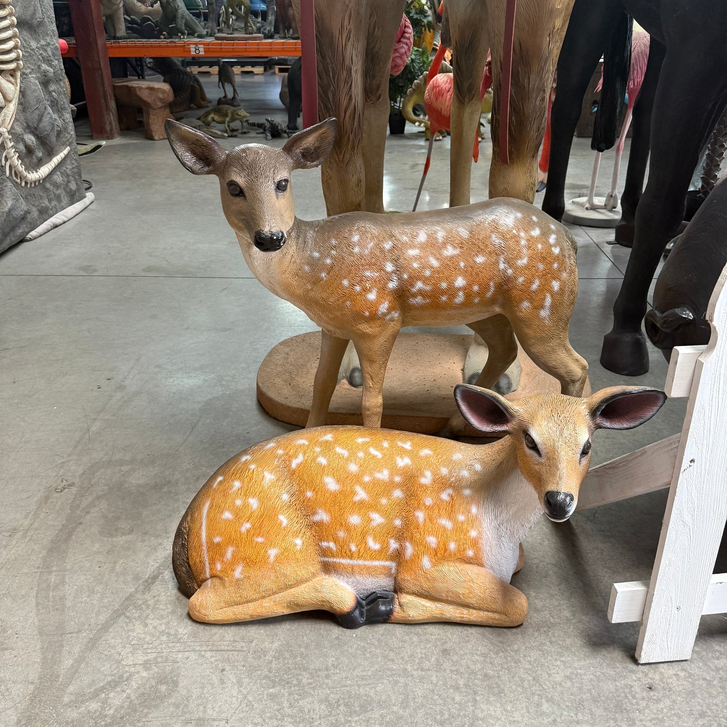 Baby Deer Lying Life Size Statue