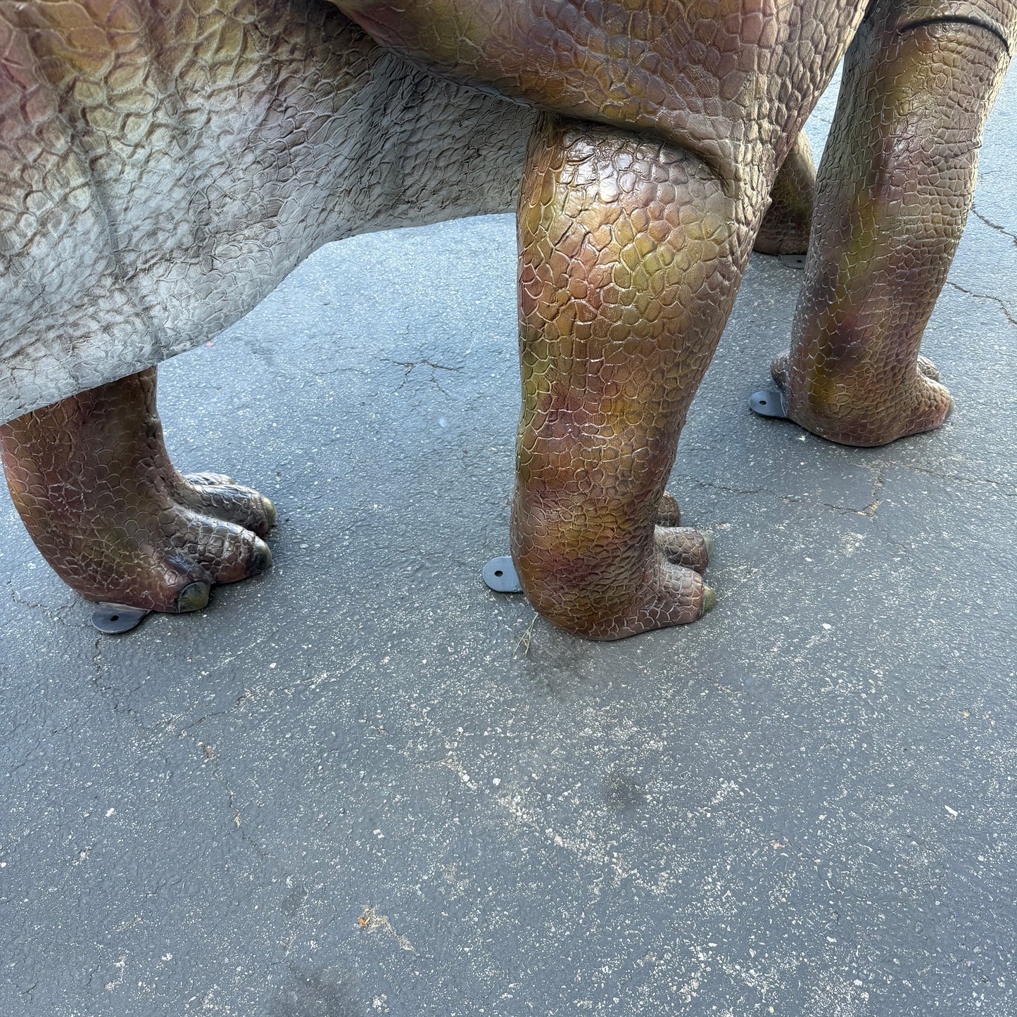 Large Brown Triceratops Dinosaur Life Size Statue