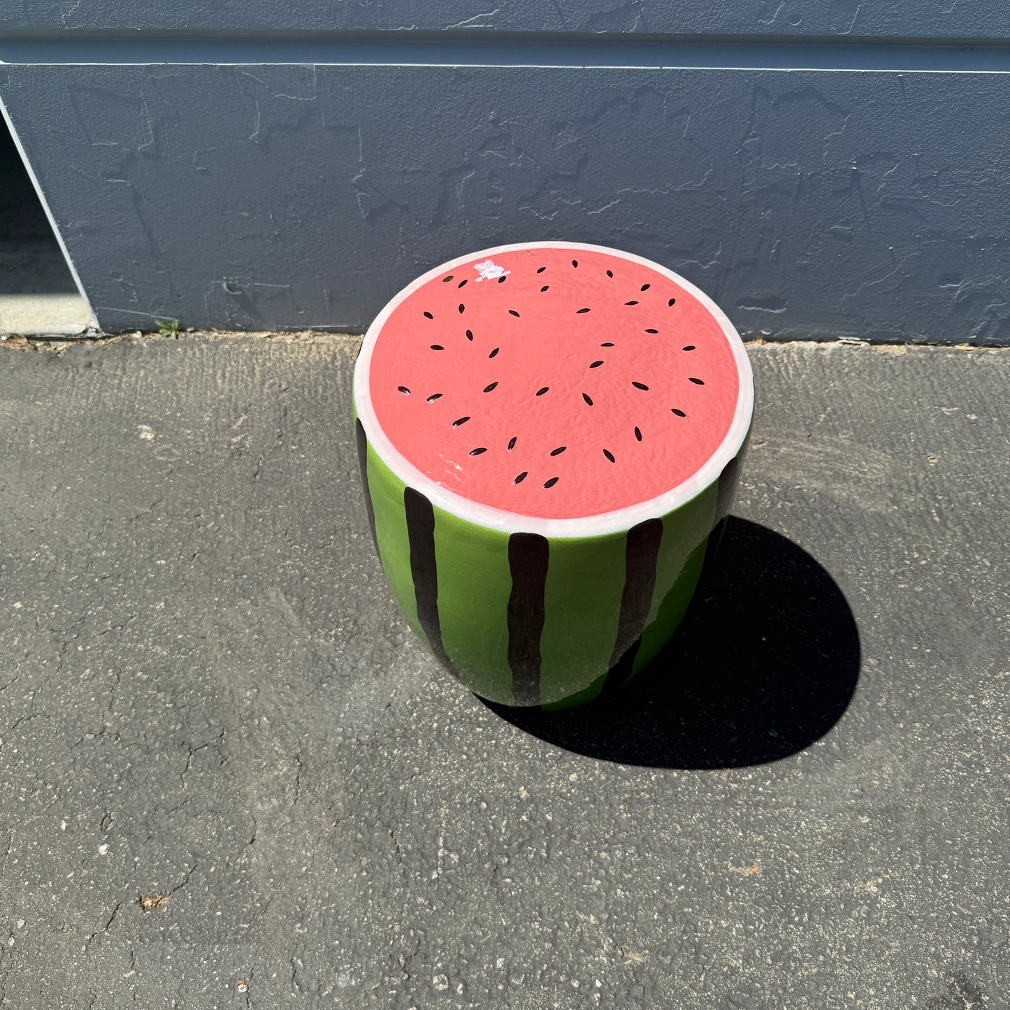 Glossy Watermelon Fruit Table Stool Statue