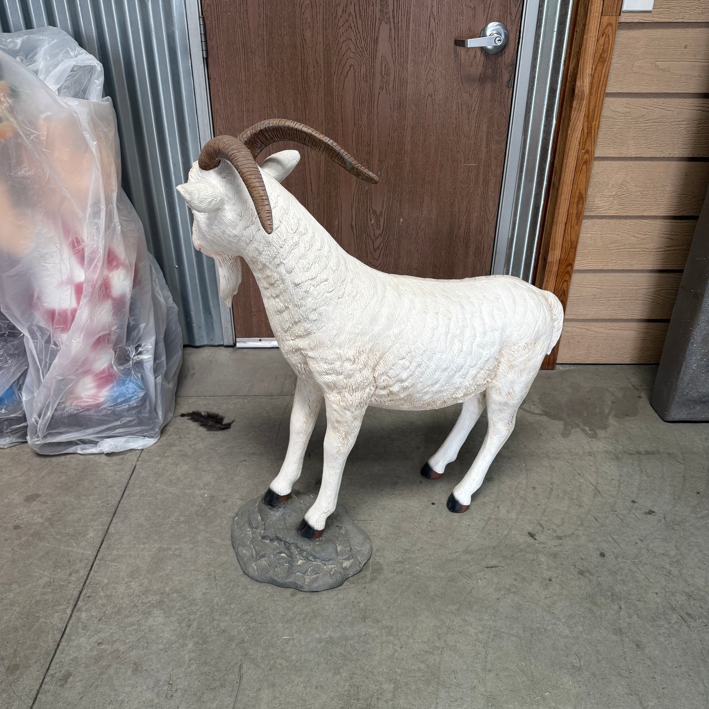 Cream Billy Goat Statue