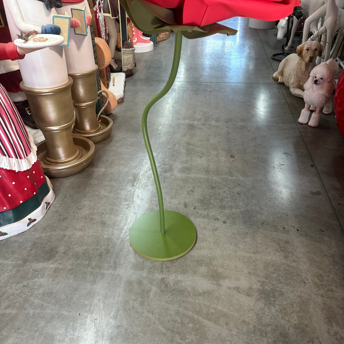 Large Fabric Rose Flower Statue