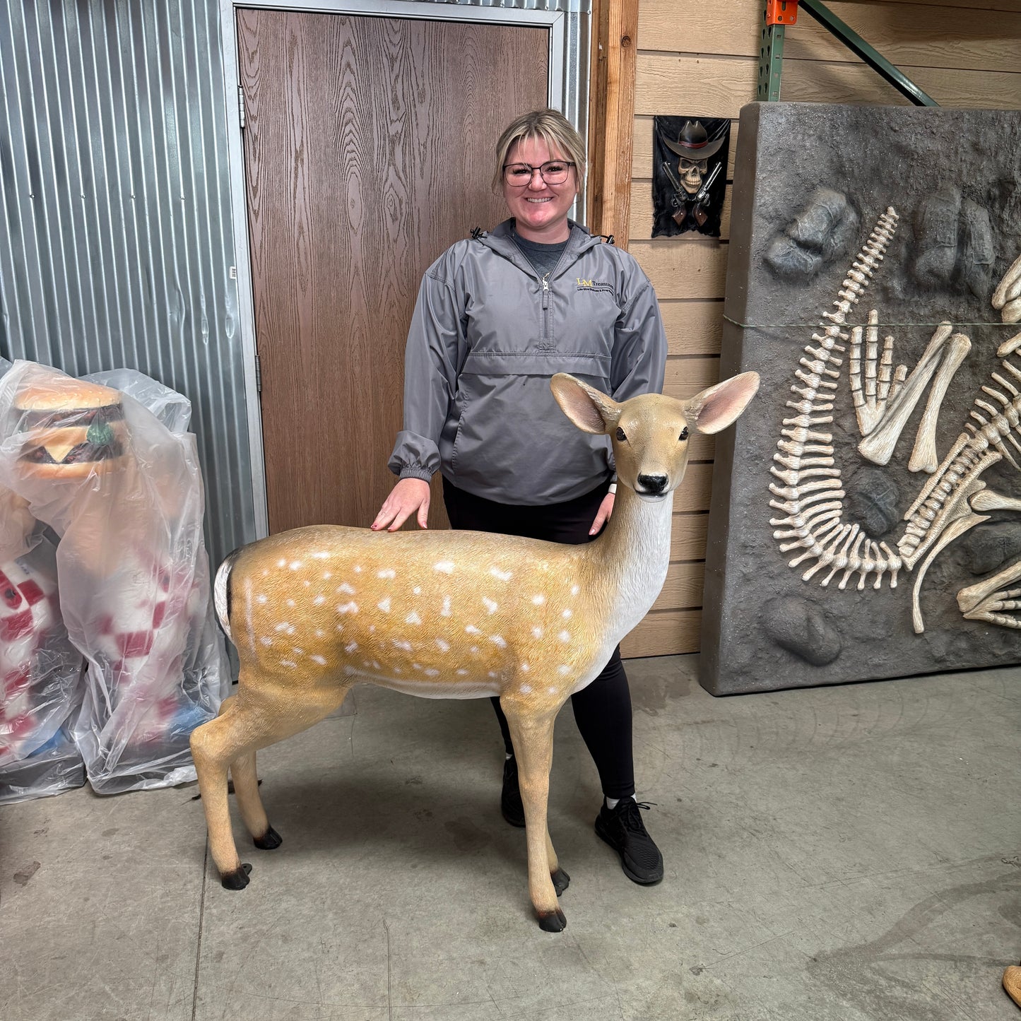 Baby Deer Standing Life Size Statue