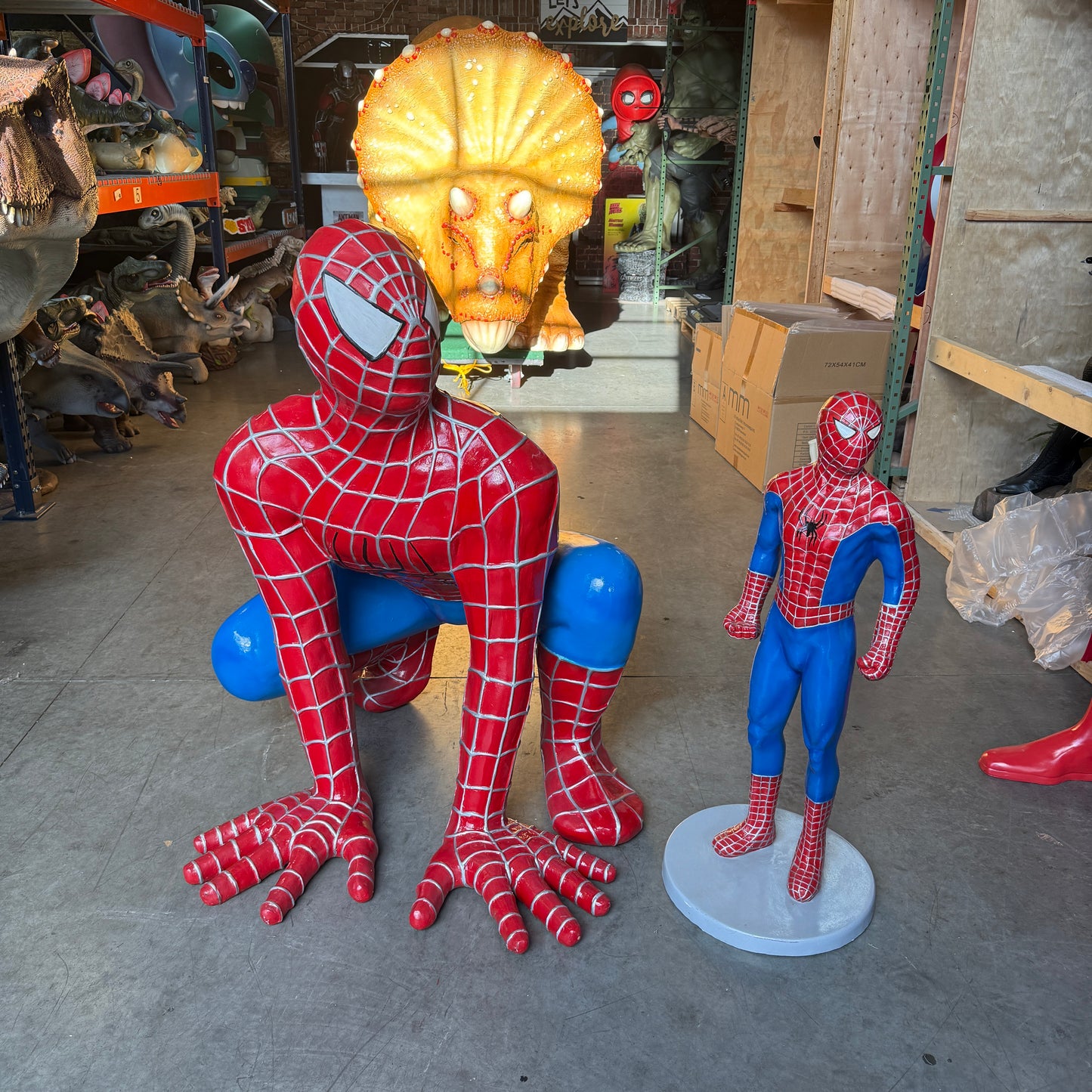 Sticky Super Hero Squatting Life Size Statue