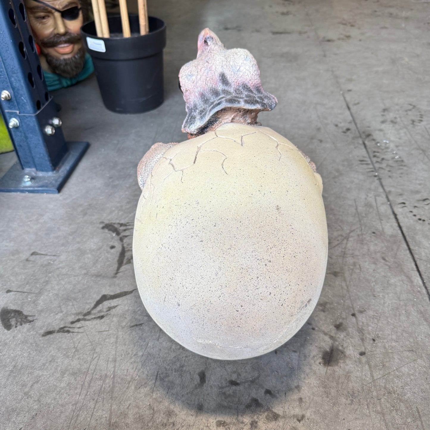 Hatching Triceratops Dinosaur Egg Statue