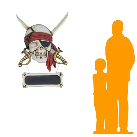 Pirate Skull Sword Sign Statue LS226-EY-A