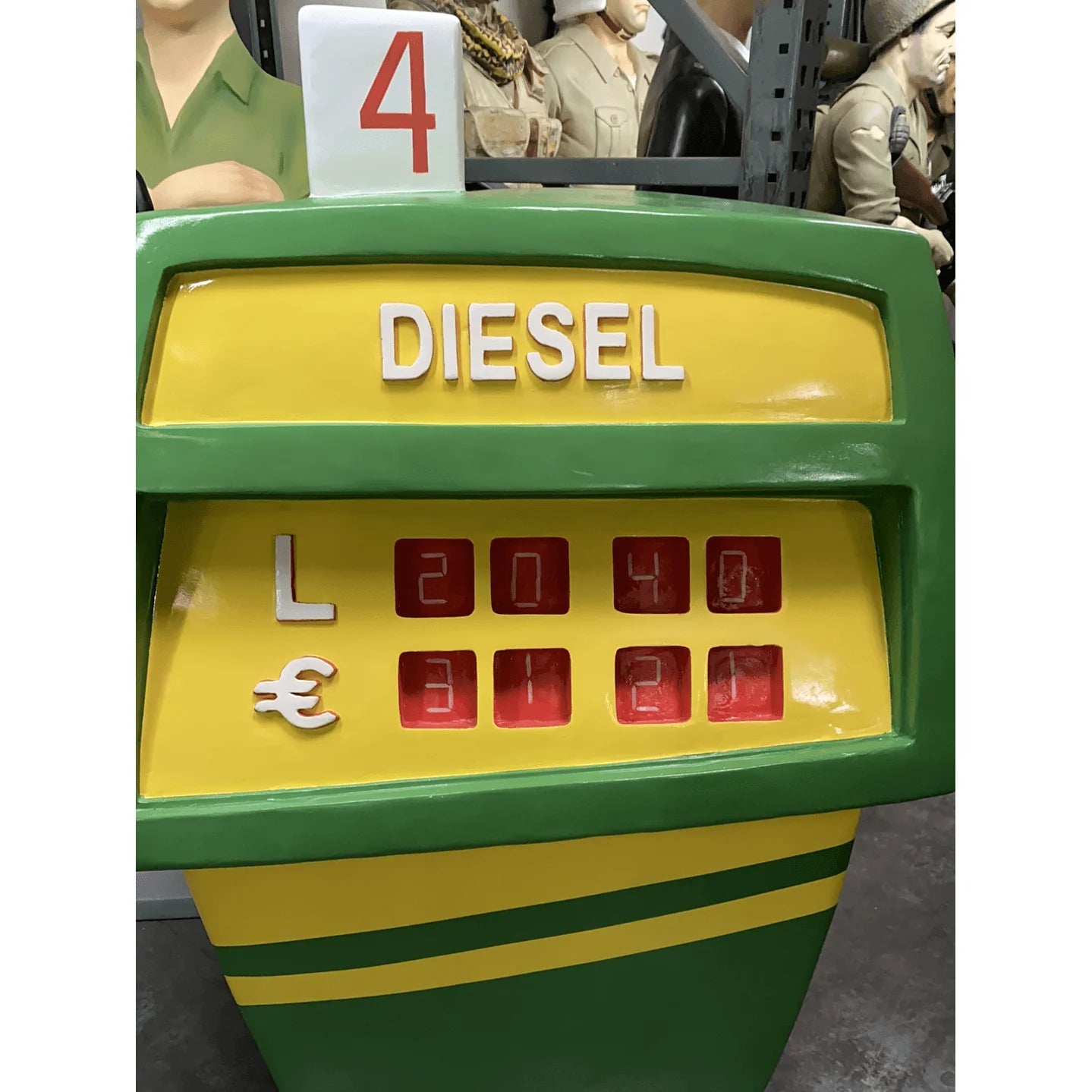 Gas Pump Green Life Size Statue