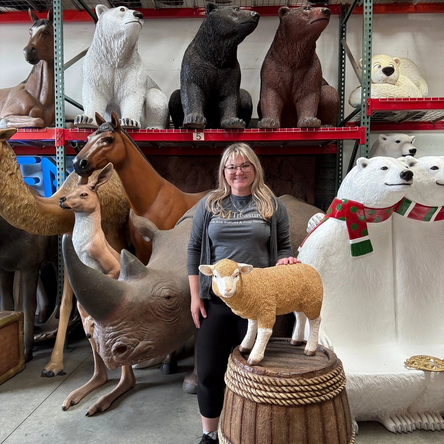 Baby Merino Lamb Statue A0175-100051-H