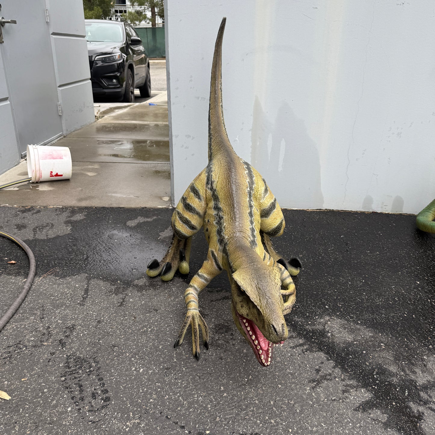 Brown Velociraptor Baby Dinosaur Statue