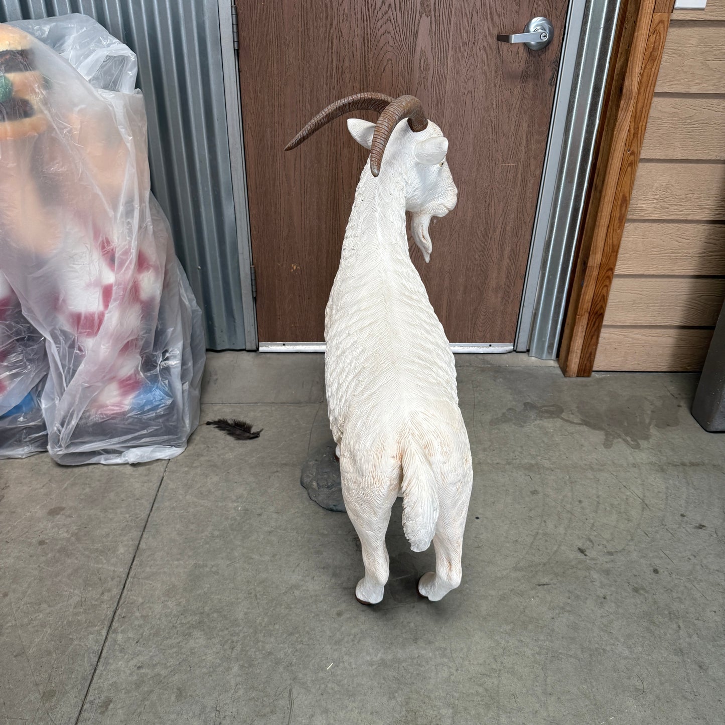 Cream Billy Goat Statue