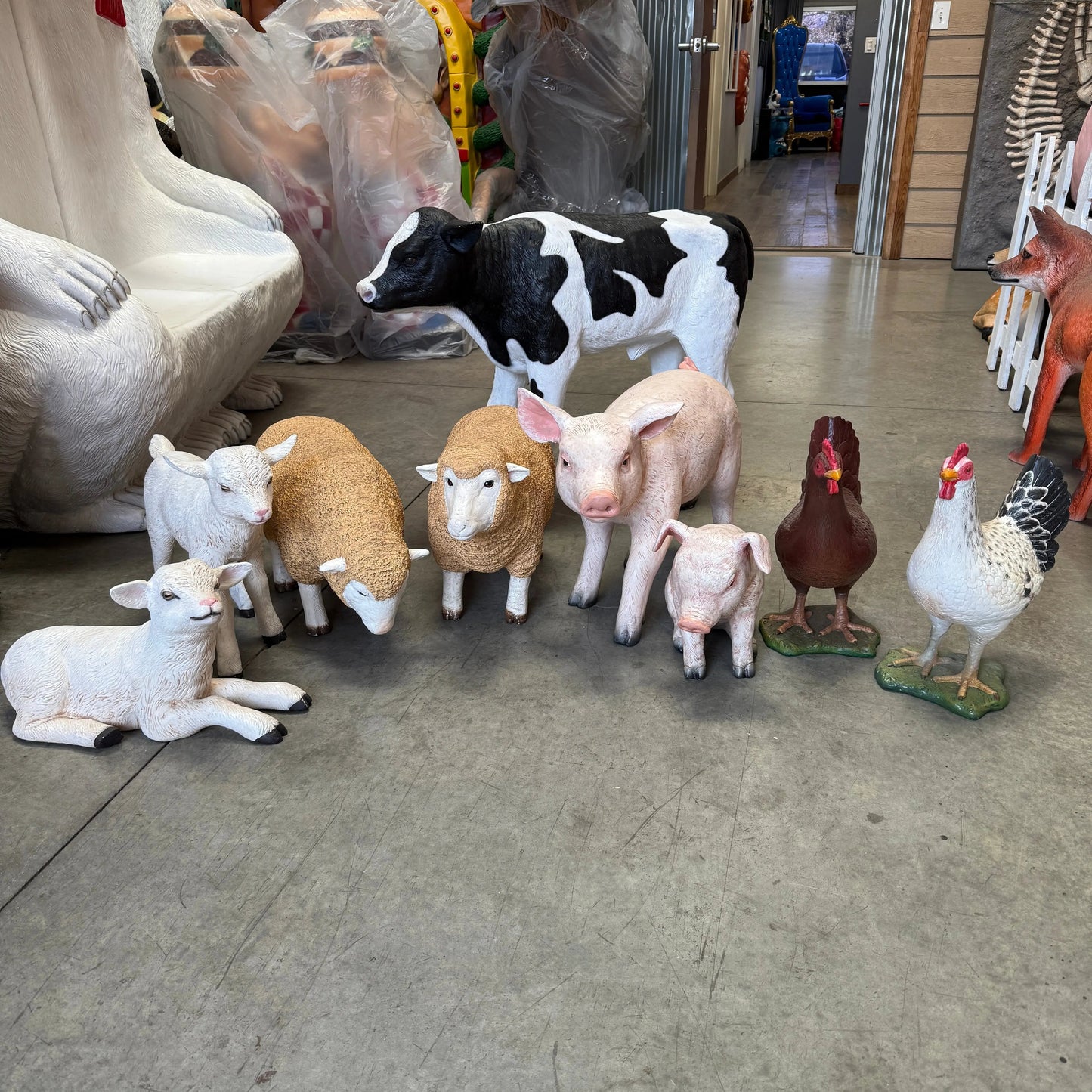 New Born Calf Standing Statue A0319-120076-H