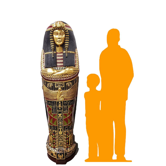 Egyptian Queen Nefertiti Sarcophagus Statue E0056-FOQUS-H