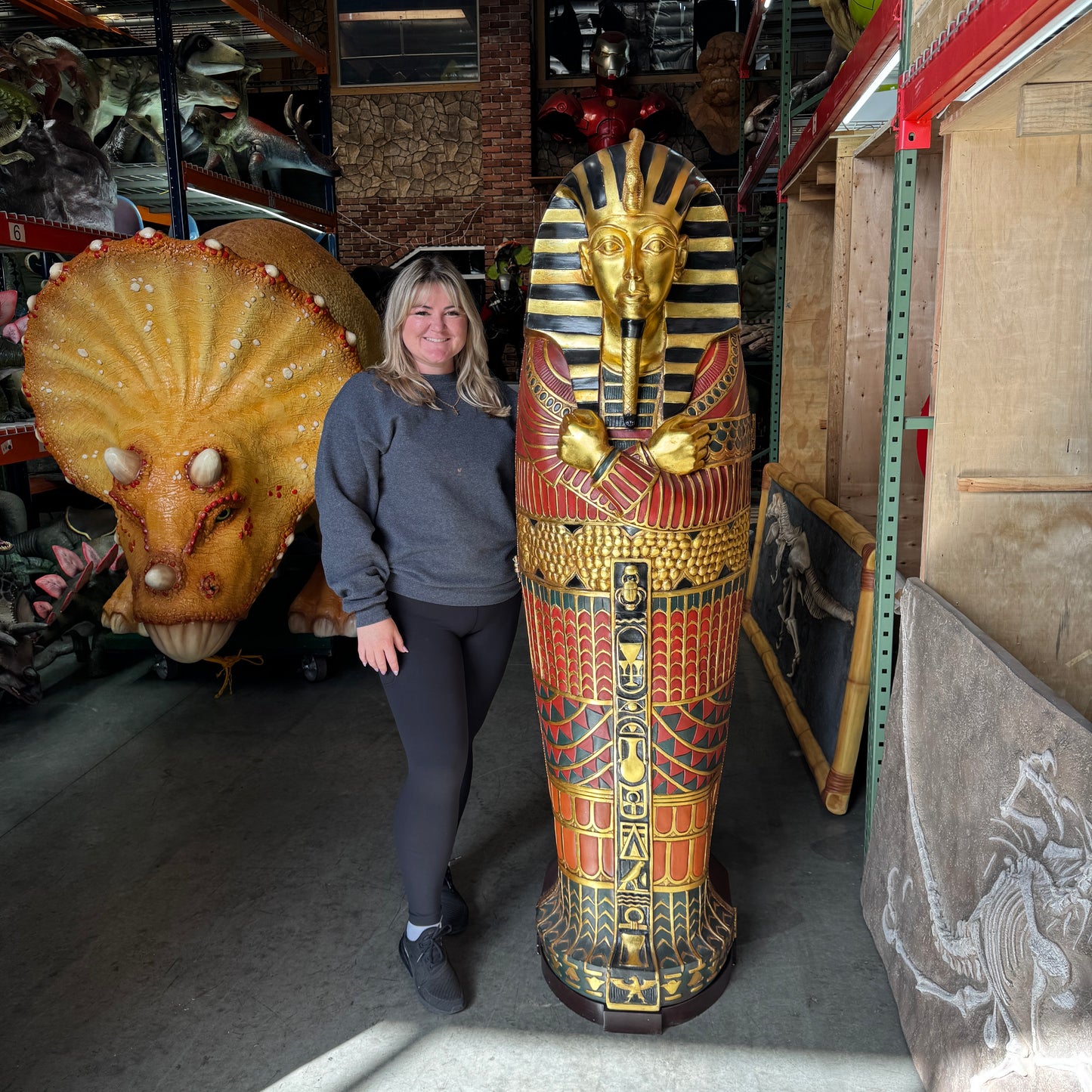 Egyptian King Tut Sarcophagus Statue