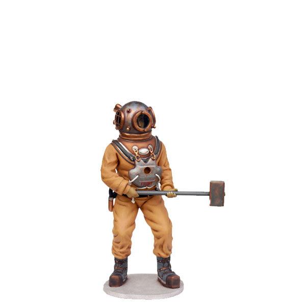Deep Sea Diver With Hammer Statue - LM Treasures Prop Rentals