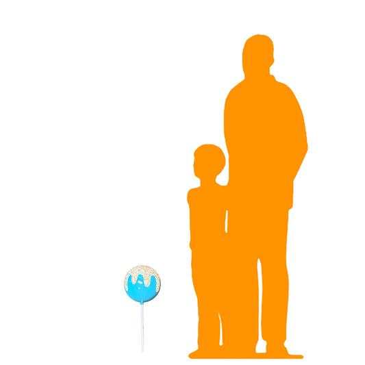 Small Frosted Blue Lollipop Statue F0021-RLP-P