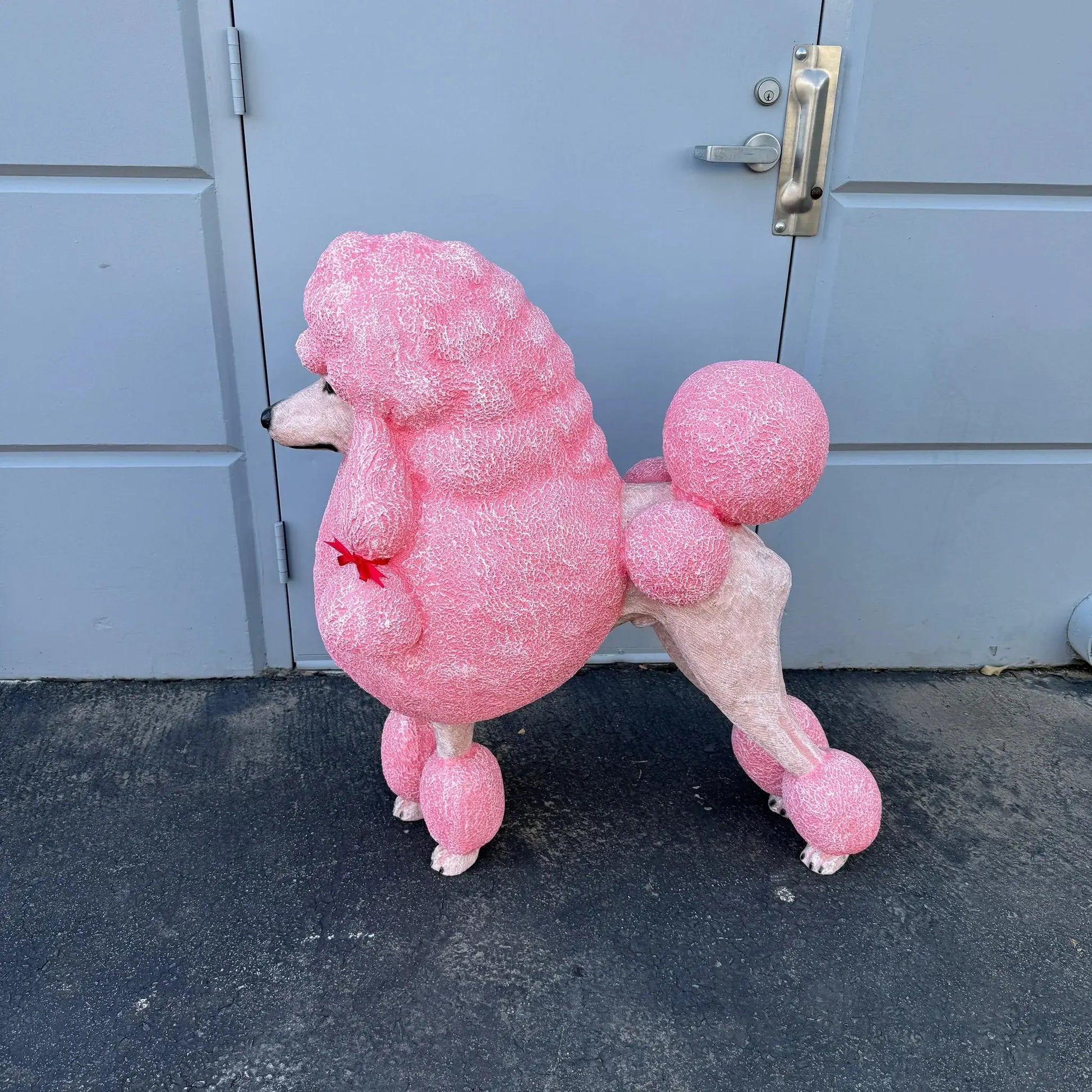 Pink French Poodle Life Size Statue A0256P-110121-H