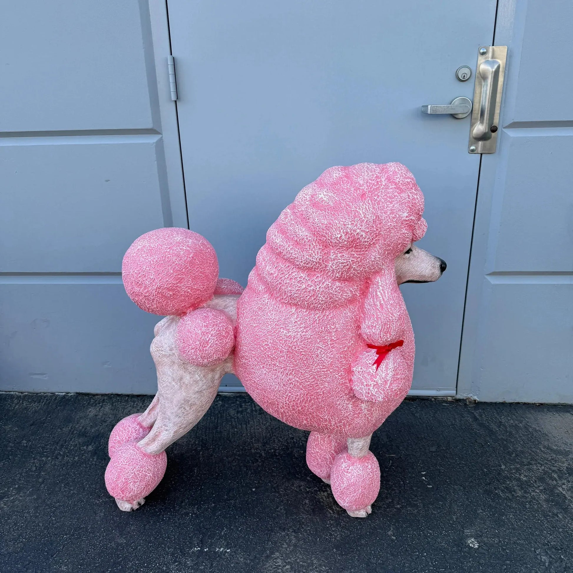 Pink French Poodle Life Size Statue A0256P-110121-H