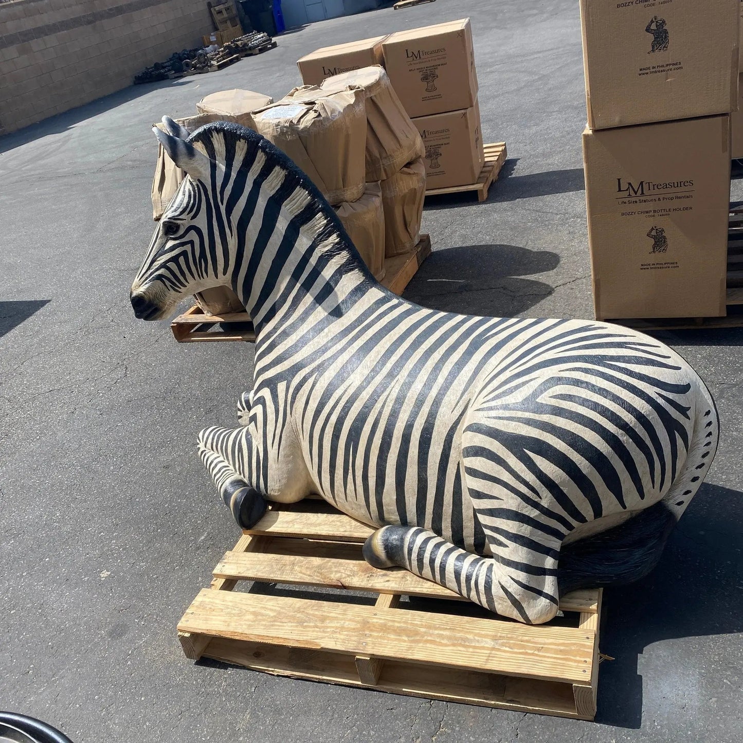 Zebra Resting Life Size Statue A0316-120057-H